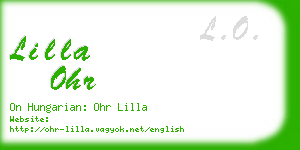 lilla ohr business card